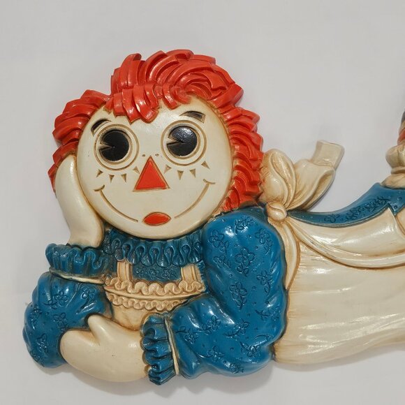 Rare 1977 Bobbs Merrill Raggedy Ann and Andy Plastic Wall Plaques - Picture 6 of 14